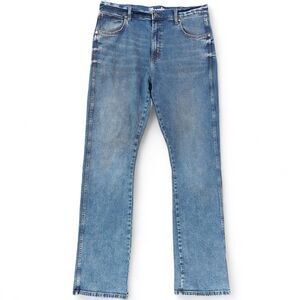 Wrangler Retro Jeans Mens 36x38 Blue Slim Boot Bootcut Stretch Denim 1077MWZMP